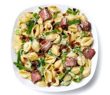 Bacon green beans pasta recipe