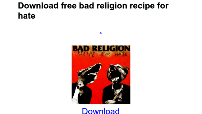 Bad religion recipe for hate tpb