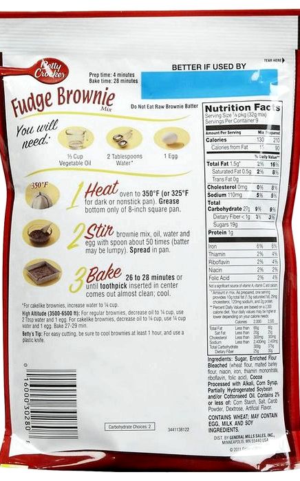 Betty crocker fudge brownies recipe on box