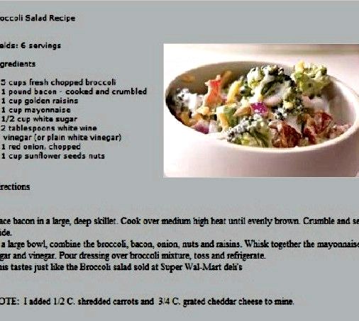 Broccoli cole slaw recipe from walmart deli