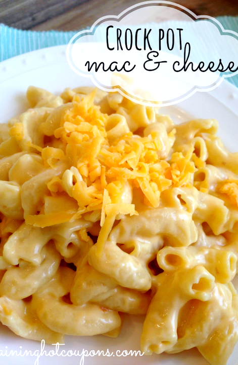 Cheesy mac and cheese crock pot recipe