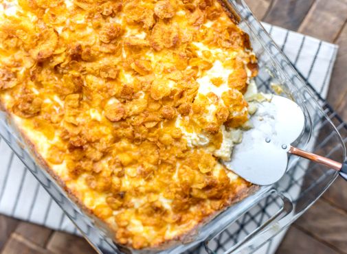 Cheesy potato corn flakes casserole recipe