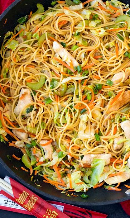 Chicken chow mein recipe with spaghetti noodles