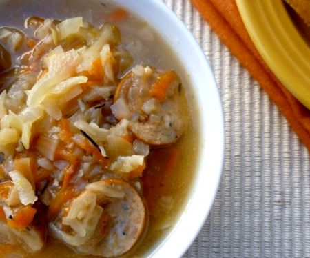 Chicken sausage and cabbage soup recipe