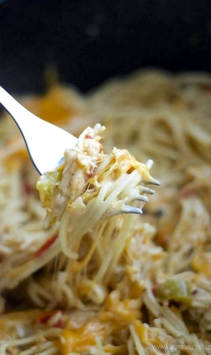 Chicken spaghetti crock pot recipe images