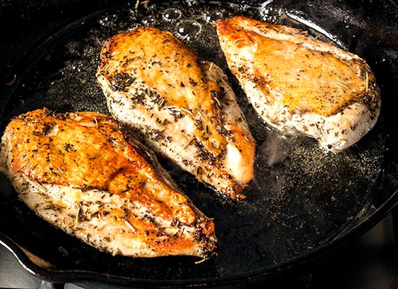 Chicken steak recipe on stove