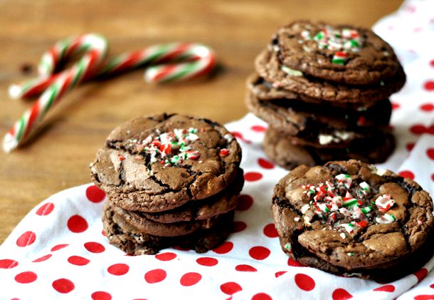 Choc cookies with candy cane recipe