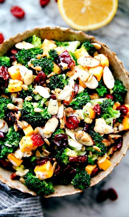 Cold broccoli salad recipe with dried cranberries