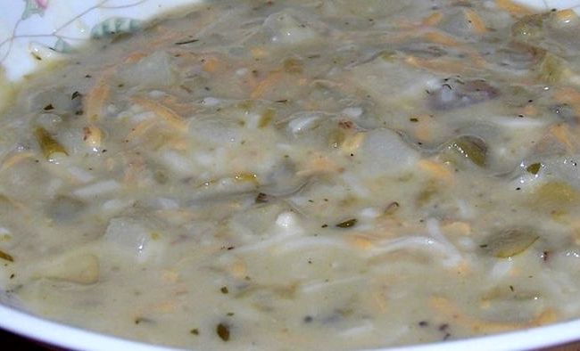 Creamy green chile potato soup recipe