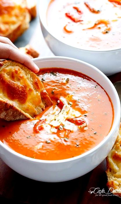Creamy roasted tomato basil soup recipe
