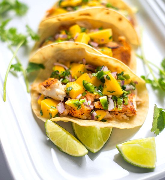Easy fish tacos recipe with mango salsa