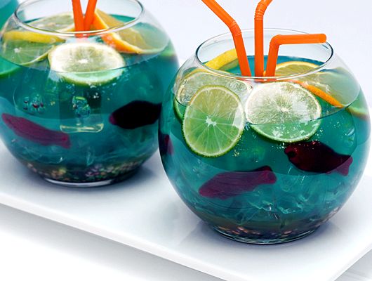 Fish bowl drink recipe with nerds on site