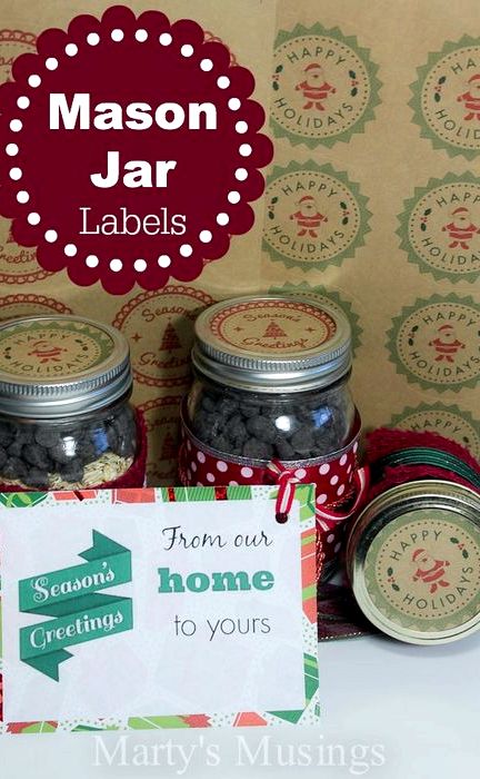 Free christmas recipe labels for jars