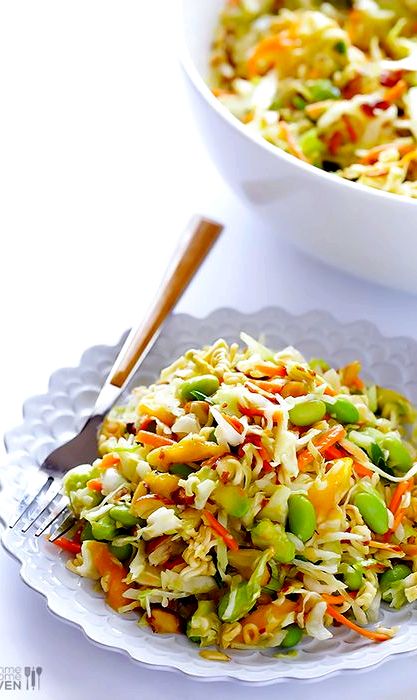 Green lentil recipe salad with ramen