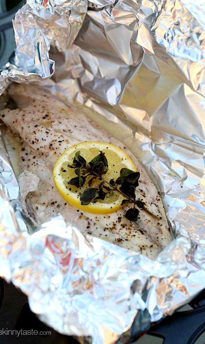 Grilled cod fillet recipe in foil