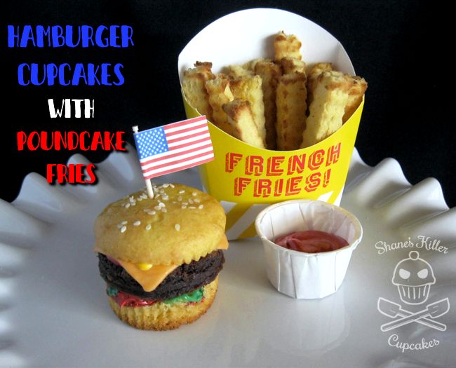 Hamburger and french fry cupcakes recipe