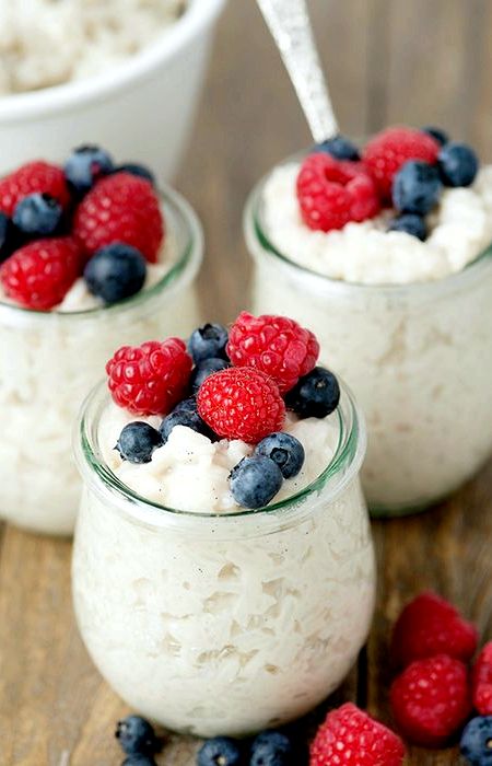 Healthy rice pudding recipe with soy milk