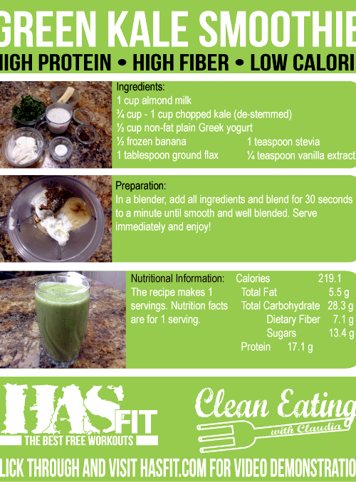 Healthy smoothie recipe with kale