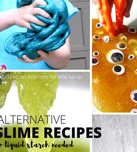 Homemade glitter slime recipe with liquid starch