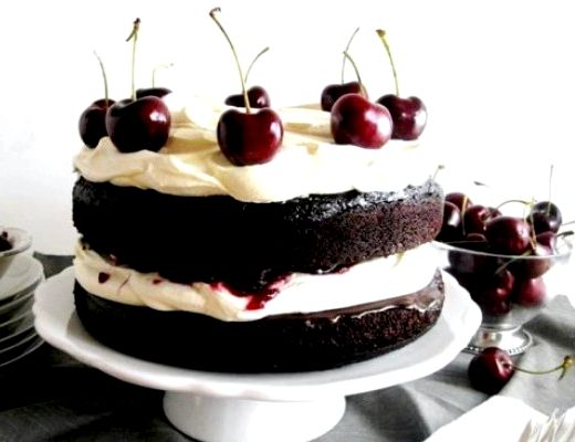 Ingredients for a black forest gateau recipe Ingredients for a black forest gateau recipe