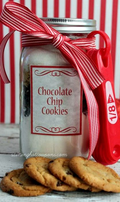 M&m chocolate chip cookie recipe in a jar