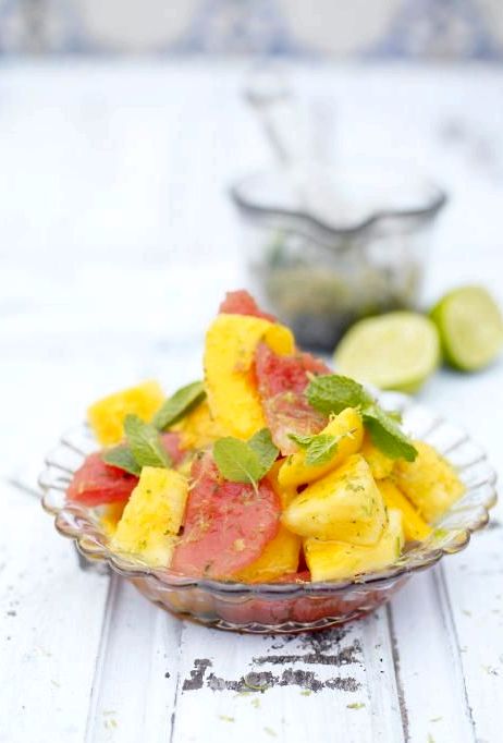 Mango pineapple salad with mint recipe drink