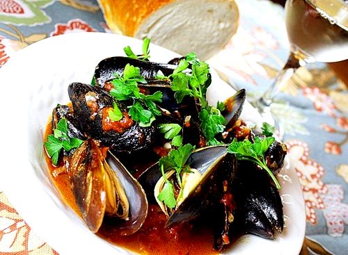 Mussels recipe white wine garlic tomato pasta