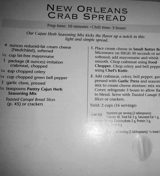 Pampered chef cheesy crab dip recipe