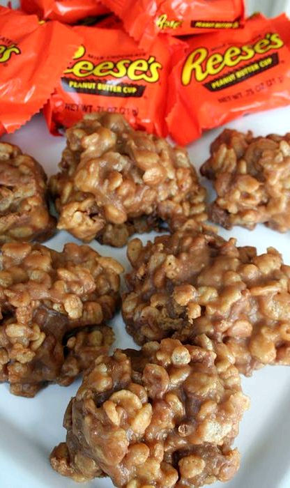Peanut butter cup rice krispies treats recipe