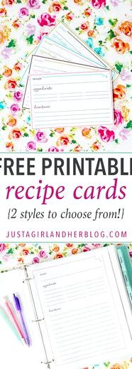 Recipe binders and matching cards activity