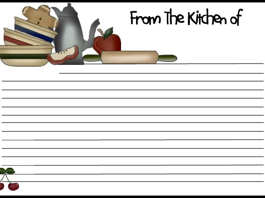Recipe card layout for pages