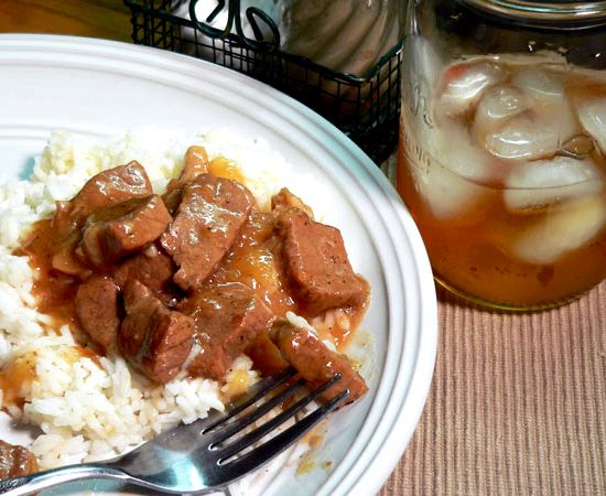 Recipe for beef stew chunks with gravy
