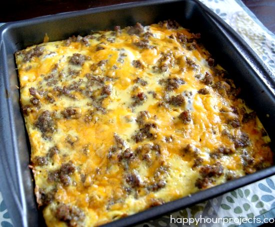 Recipe for breakfast casserole with sausage and eggs