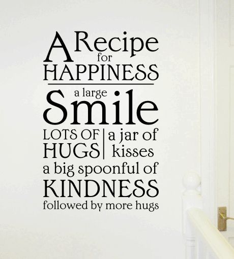 Recipe for happiness wall art