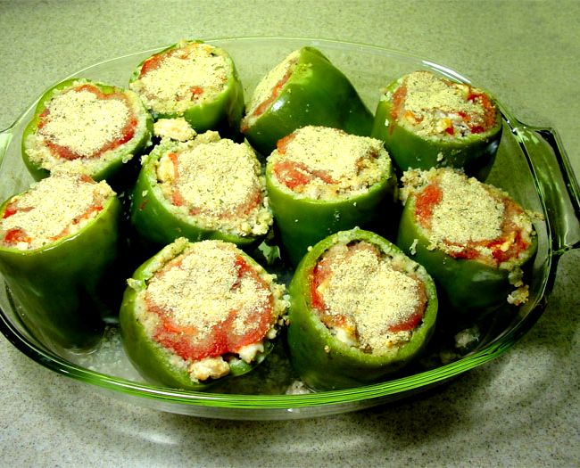 Recipe for stuffed green peppers with ground turkey