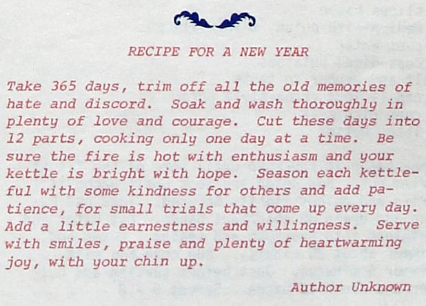 Recipe for the new year poems Recipe for the new year poems