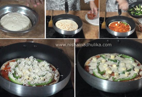 Recipe of pizza without oven in hindi language
