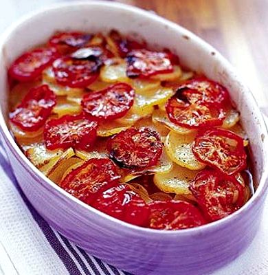 Recipe with potatoes and tomatoes