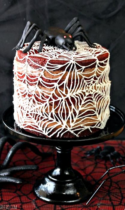 Red velvet spider web cupcakes recipe