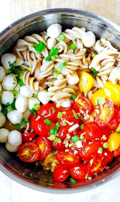 Roasted grape tomatoes with pasta recipe