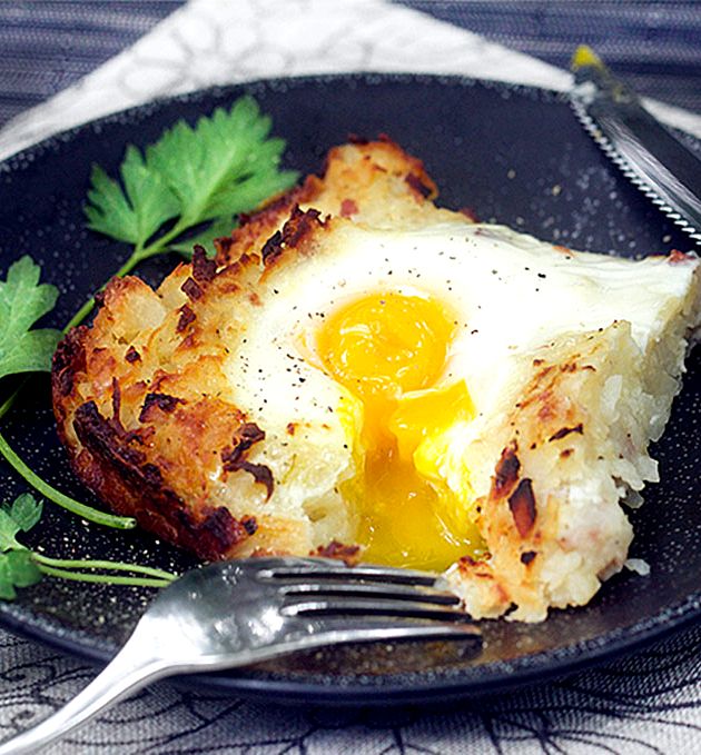Rosti potatoes with ham and cheese recipe