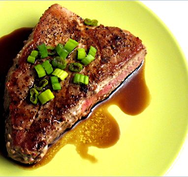Seared tuna steak recipe with soy sauce