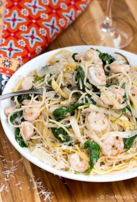 Shrimp pasta recipe with chicken broth
