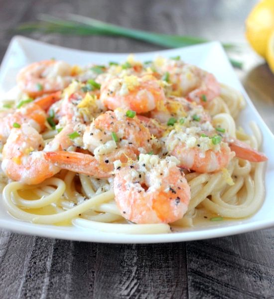Shrimp pasta with lemon butter sauce recipe