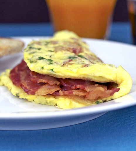Simple bacon cheese omelette recipe