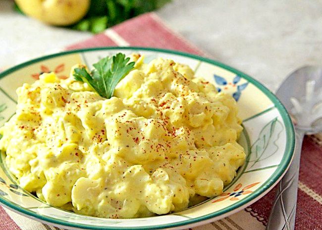 Simple egg salad recipe without mustard potato
