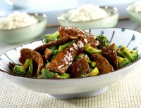 Beef strips over rice recipe