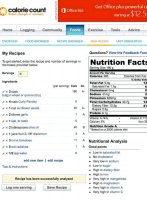 Calculate nutrition facts for recipe