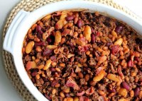 Chili recipe with ground beef and baked beans