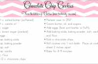 Chocolate chip cookie recipe printable pages